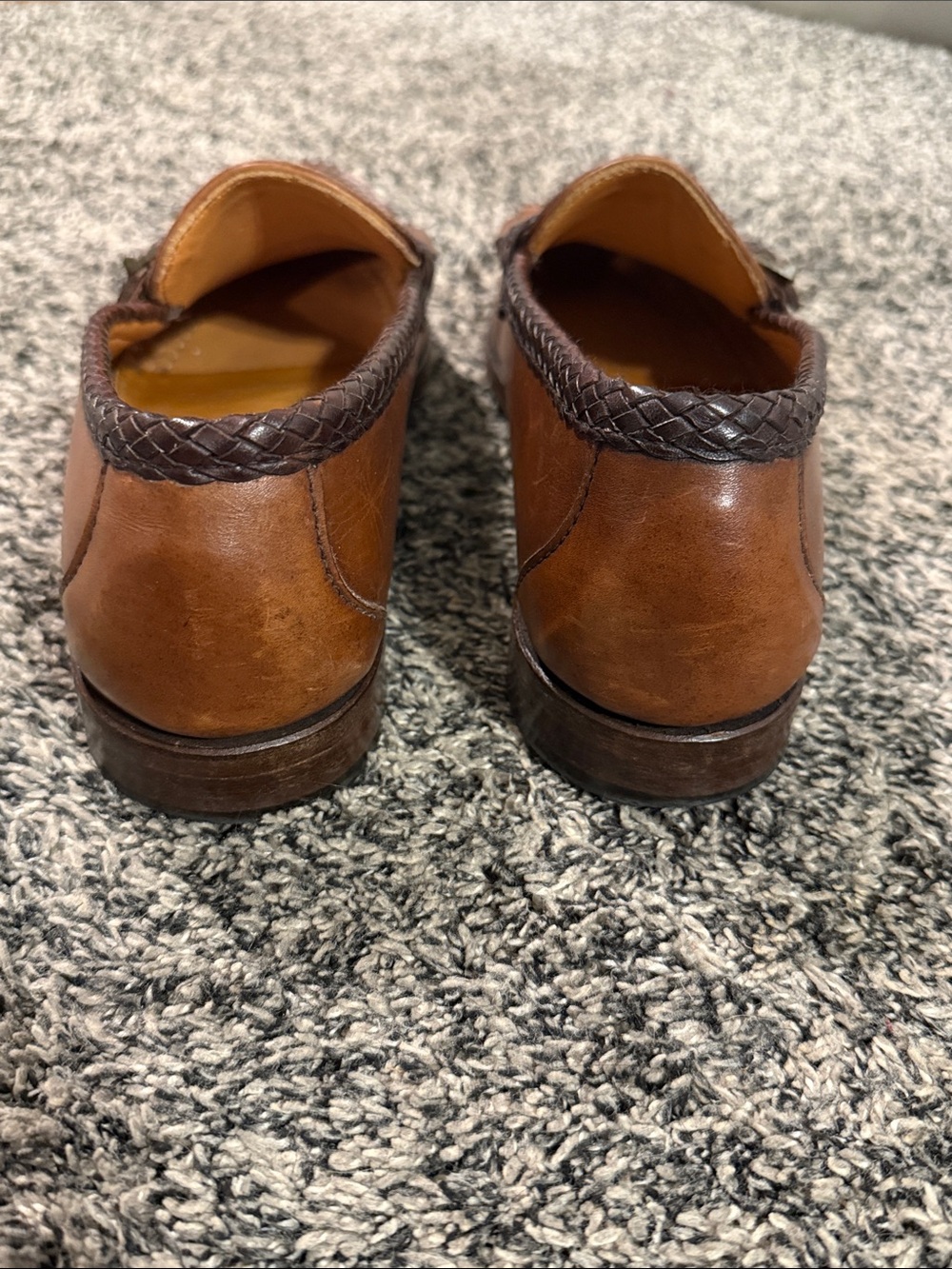 Maine Classics Men’s 10D Brown Leather Kiltie Loafers Braided Penny Moc Shoes - Picture 5 of 10